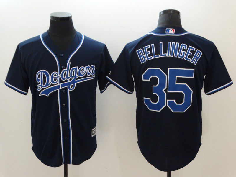 Men Los Angeles Dodgers 35 Bellinger Black Game MLB Jerseys